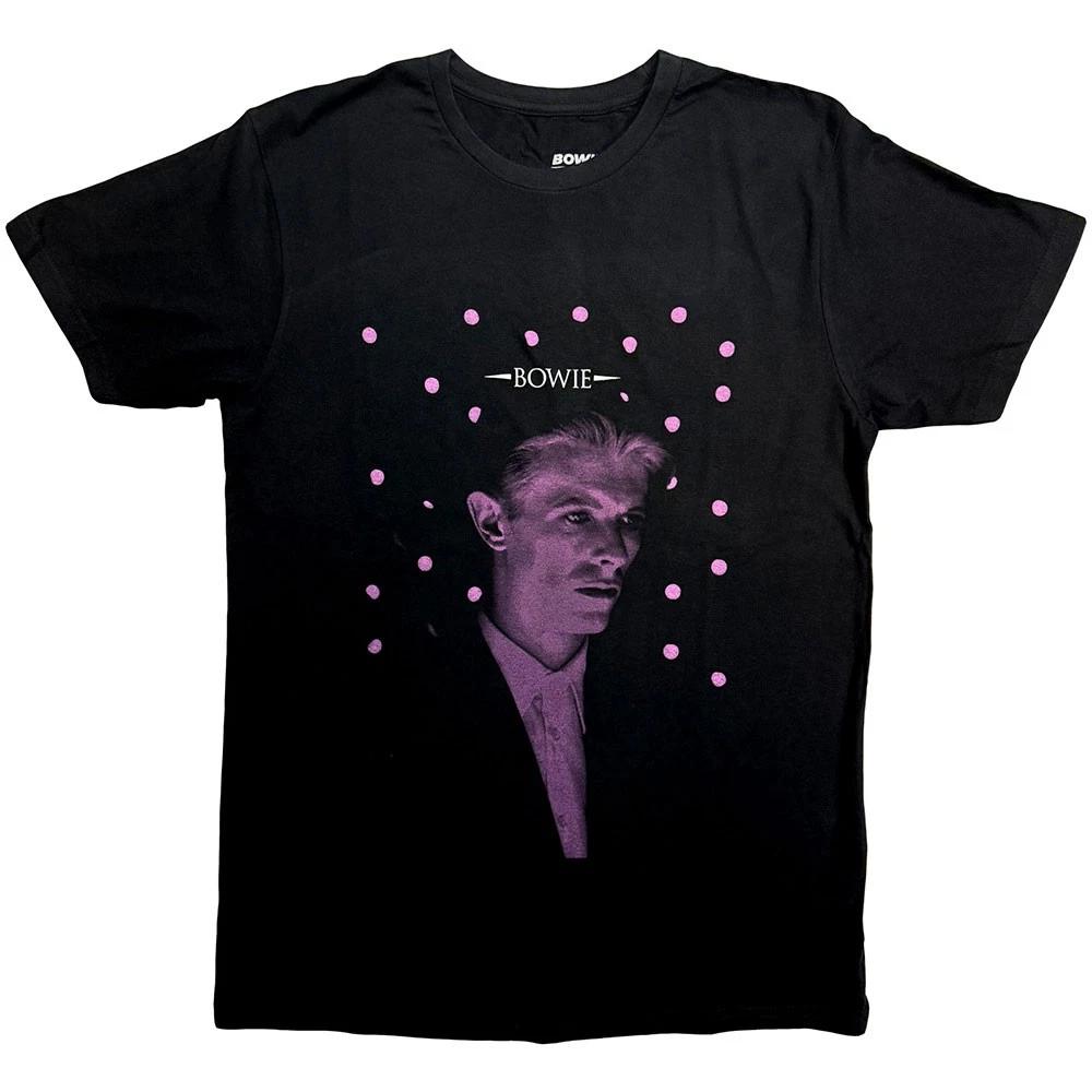 

David Bowie 100% Cotton T-shirt Mens Tees Top Dots Logo Blackstar new Official Mens Black M