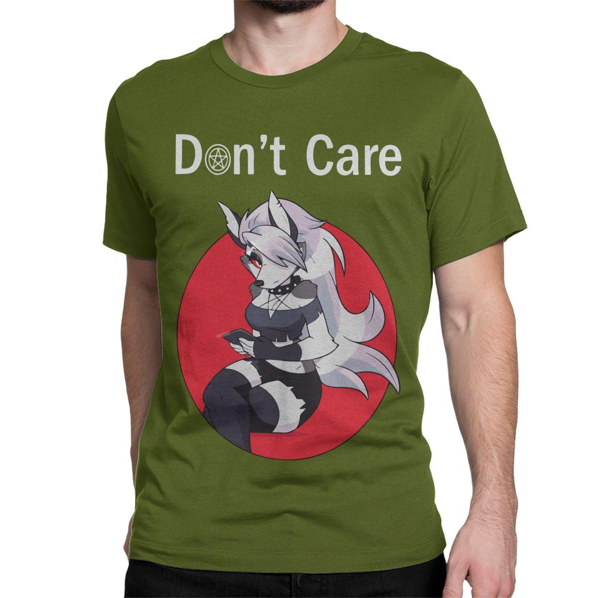 

Leisure Loona Don t Care Dark T-Shirts Men Women s Crewneck Cotton T Shirt Helluva Boss Anime Tees Birthday Present Tops 4XL