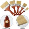 Lot de 5 pinceaux peinture - AIMOONSA - Modèle mixte - Poils synthétiques - Manche bois - Eau &amp; huile