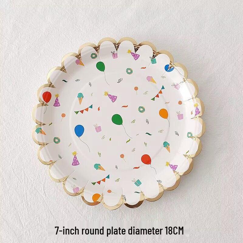 Kindergeburtstag Einweg-Papp-Dessertteller für Party und Picknick