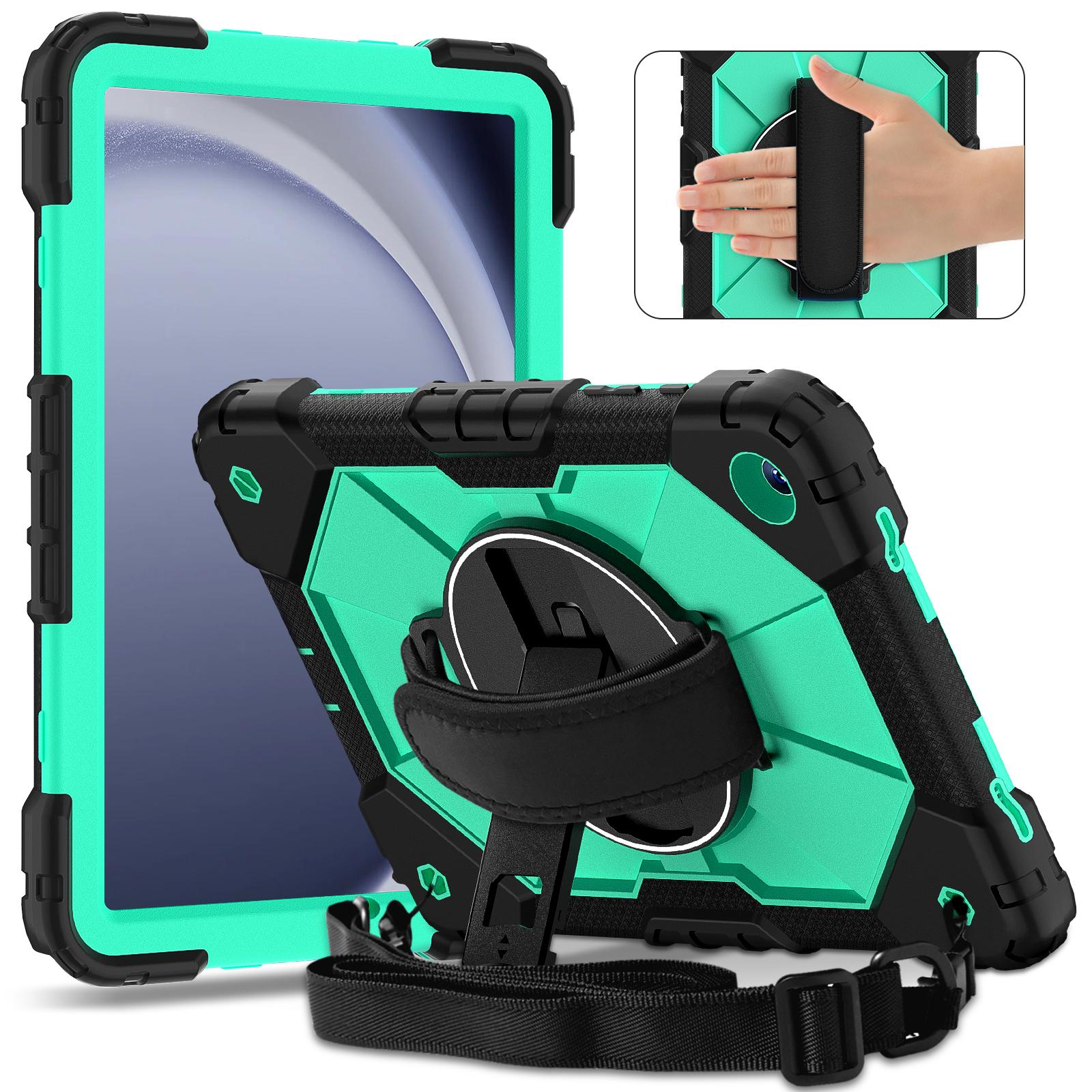 

Вращающийся на 360 градусов прочный бронированный чехол для Samsung Galaxy Tab A11 Plus A11+ 2025 11 дюймов с подставкой и ремешком на запястье, чехол-накладка для планшета Tab A11 Plus 11inch
