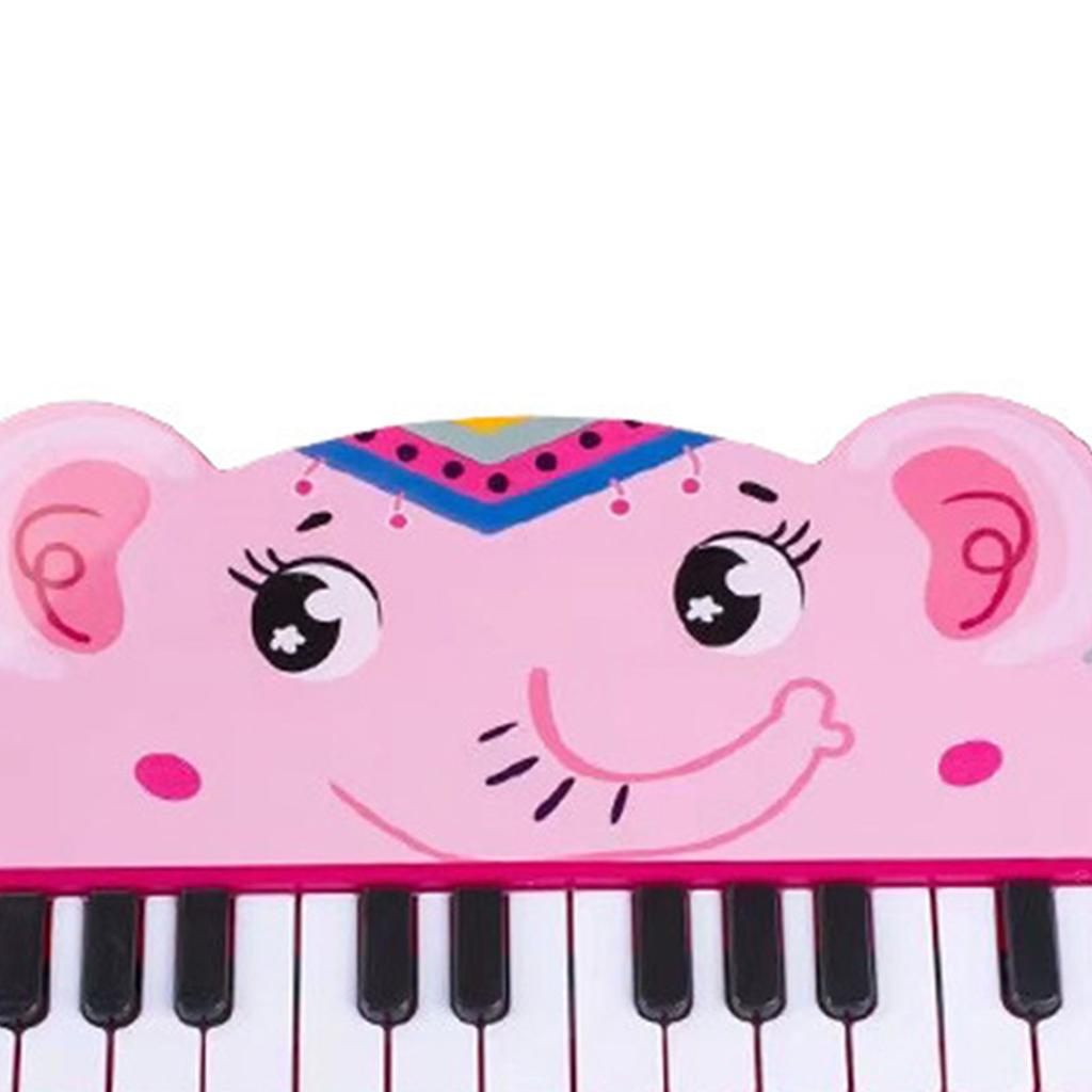 Piano Keyboard for Kids Cartoon 22 Keys Early Educational Animal Toddler Electronic Piano Toys Elephant Style