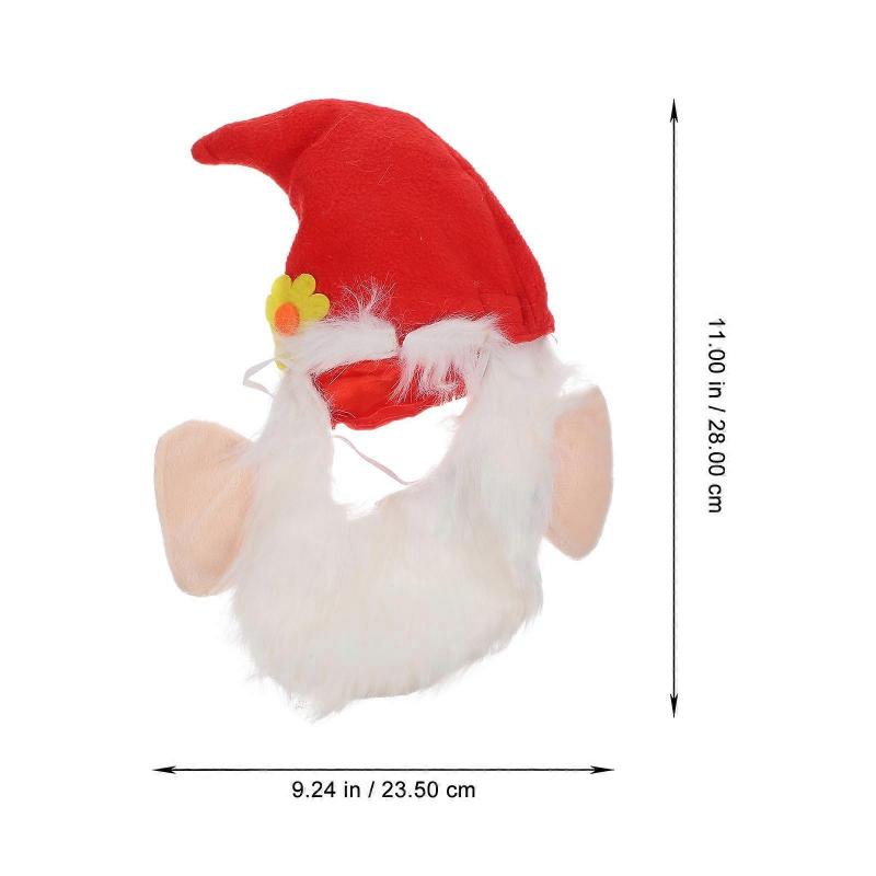 Knitting Christmas Pet Hat for Decoration 2Pcs Red Pet Headwear