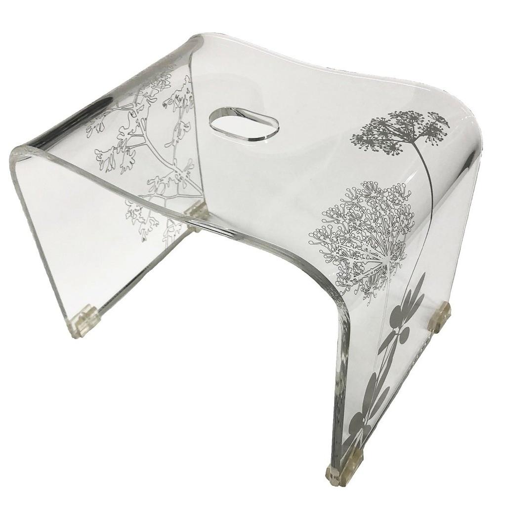 Senko Salina 2 Bath Approximately 25cm Plant Pattern On Transparent Clear Modern Methacrylate 60435 Chair, Tall, Clear, Background, Design, Resin,