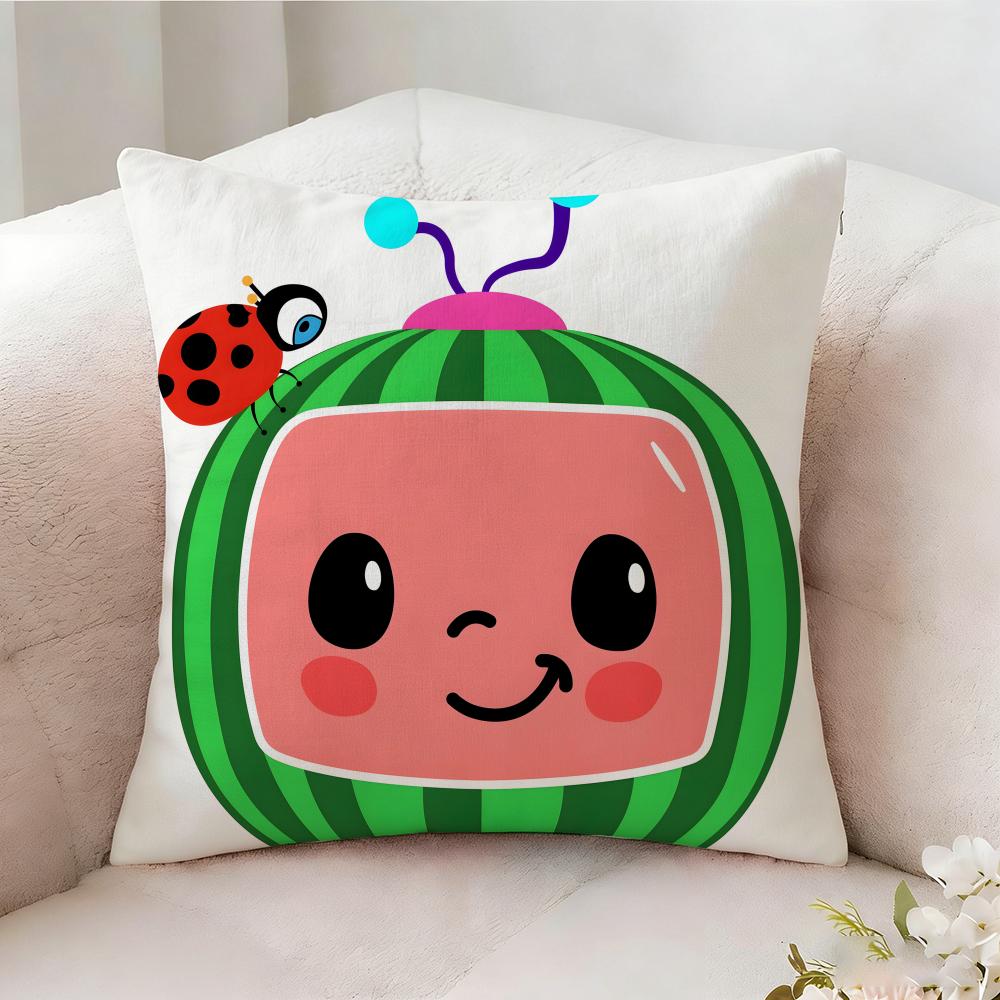 C-cocomelon Cartoon Pillow Case Pillowcase, Double-sided Printed, Sofa Cushion, Bedroom Headboard Pillow
