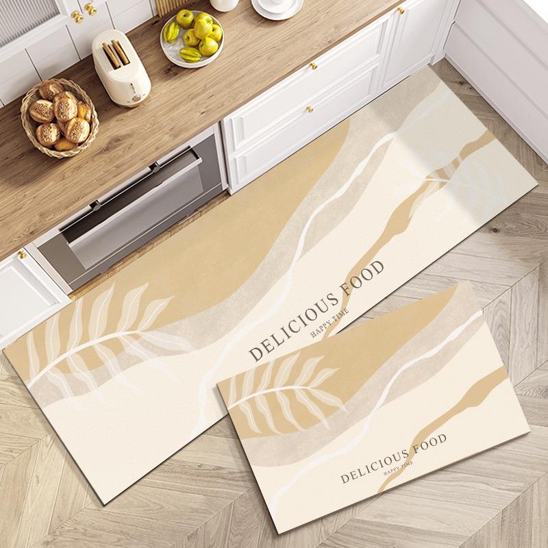 Kitchen Carpet PVC Leather Anti-slip Floor Mat Waterproof Oil-proof Foot Mats Long Strip Home Decoration Rug Alfombra De Cocina