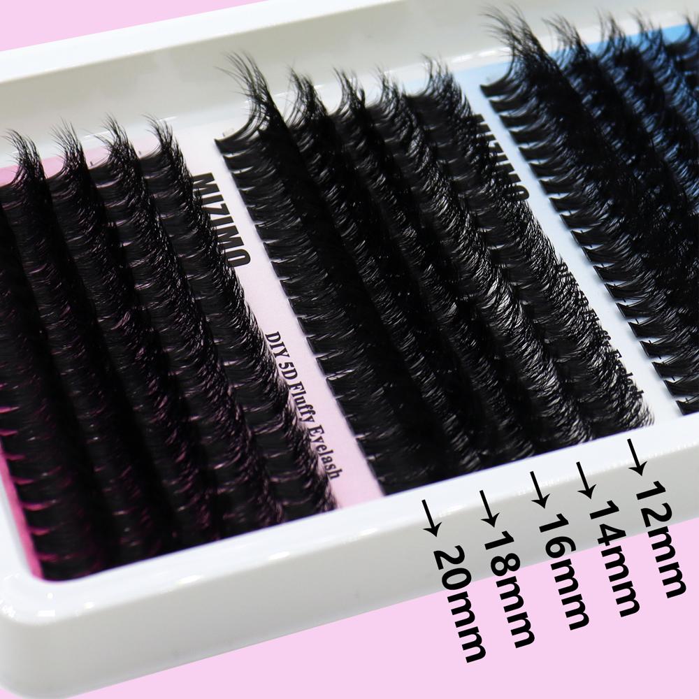 

Черные пучковые ресницы 60D+80D+100D, 15 рядов по 290 пучков, термоклеевые ресницы CC/D/DD, норковые, смешанной длины 12-20 мм. 60D+80D+100D-DD чёрный