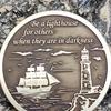 1/2Pcs Guiding Light Compass Coin Inspirational Challenge Coin with Lighthouse