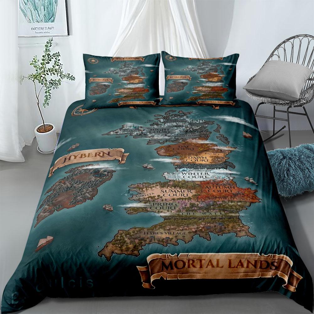 Neverland Map Duvet Cover Set King Queen Double Full Twin Single Bed Linen Set