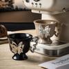 Ceramic Butterfly Coffee Cup 300ml Embossed Couple Mug High-end Afternoon Tea Latte Art Coffee Cup Home Breakfast Milk Mug Gift