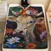 1Pc Cartoon Print Flannel Blanket, High Quality Comfortable for All Seasons, Home Decor, Warmth and Comfort, Perfect for Christmas Birthday Gift