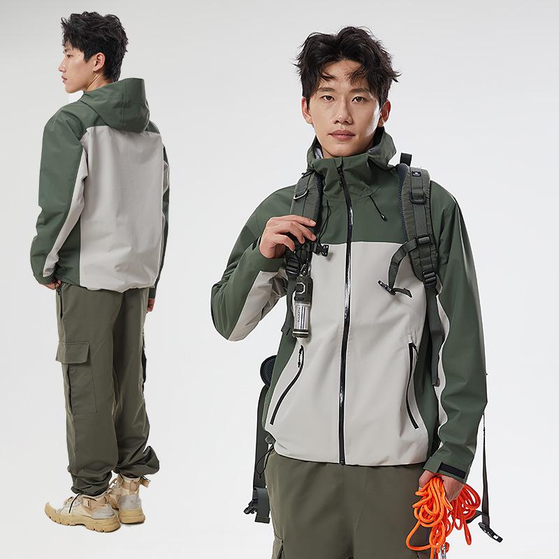 Lightweight waterproof jacket men's hard shell jacket women's hiking mountain climbing windproof shell thin jacket