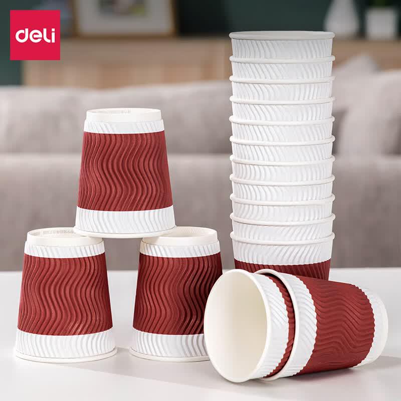 Deli Thickened Three-Layer Disposable Paper Cups