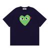 Japanese trendy brand heart-print short-sleeve T-shirt, unisex loose couple's summer casual daily versatile top