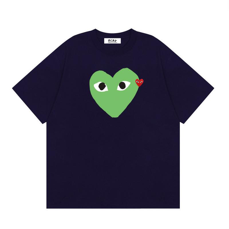 Japanese trendy brand heart-print short-sleeve T-shirt, unisex loose couple's summer casual daily versatile top