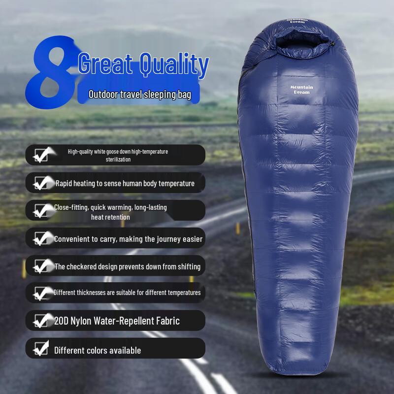 ZISIZ Outdoor Warm Ultralight Goose Down Mummy Sleeping Bag