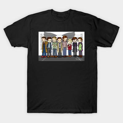 Men Black Print T-shirt Superwholock Lineup No-Cut Transfer Paper Print Cotton Tshirt