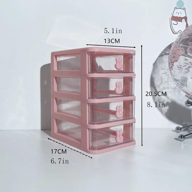 Multi-functional Desktop Organizer Drawer Box with Pen Holder and Hair Accessories Storage Shelf