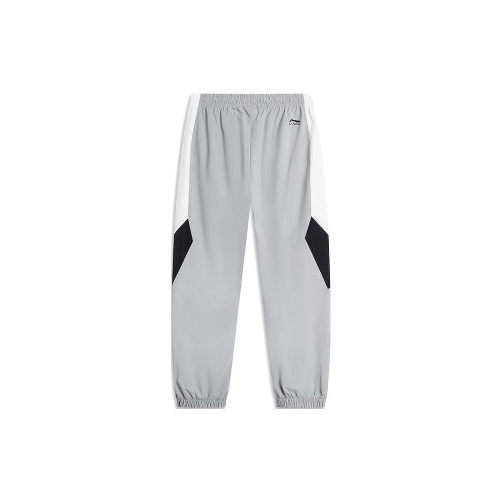 Li-Ning Color Block Letter Mid Waist Tapered Knit Sports Pants Men Bottoms Ultimate-Gray AYKU363-6