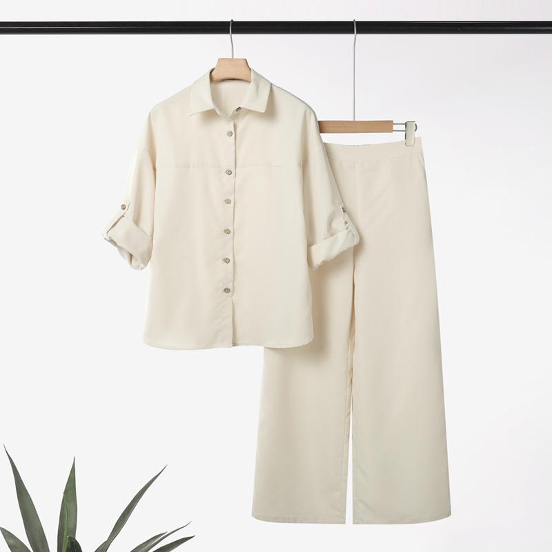 ZANZEA Women Long Sleeve Blouse and Pants Casual Two Piece Suit Sets
