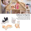 4Pcs Miniature Cat Figurines 1:12 Dollhouse Mini Resin Animal Model Ornaments Decoration Simulation Craft