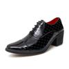 New Men Formal Shoes High Heels Oxfords Soft Mocassins Male Flower Red Height Increase White Dress Driving Wedding Boat Shoes