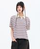 CHASECULT Women'S Striped Collared Short Sleeve T-Shirt-Fbrg5791D0A