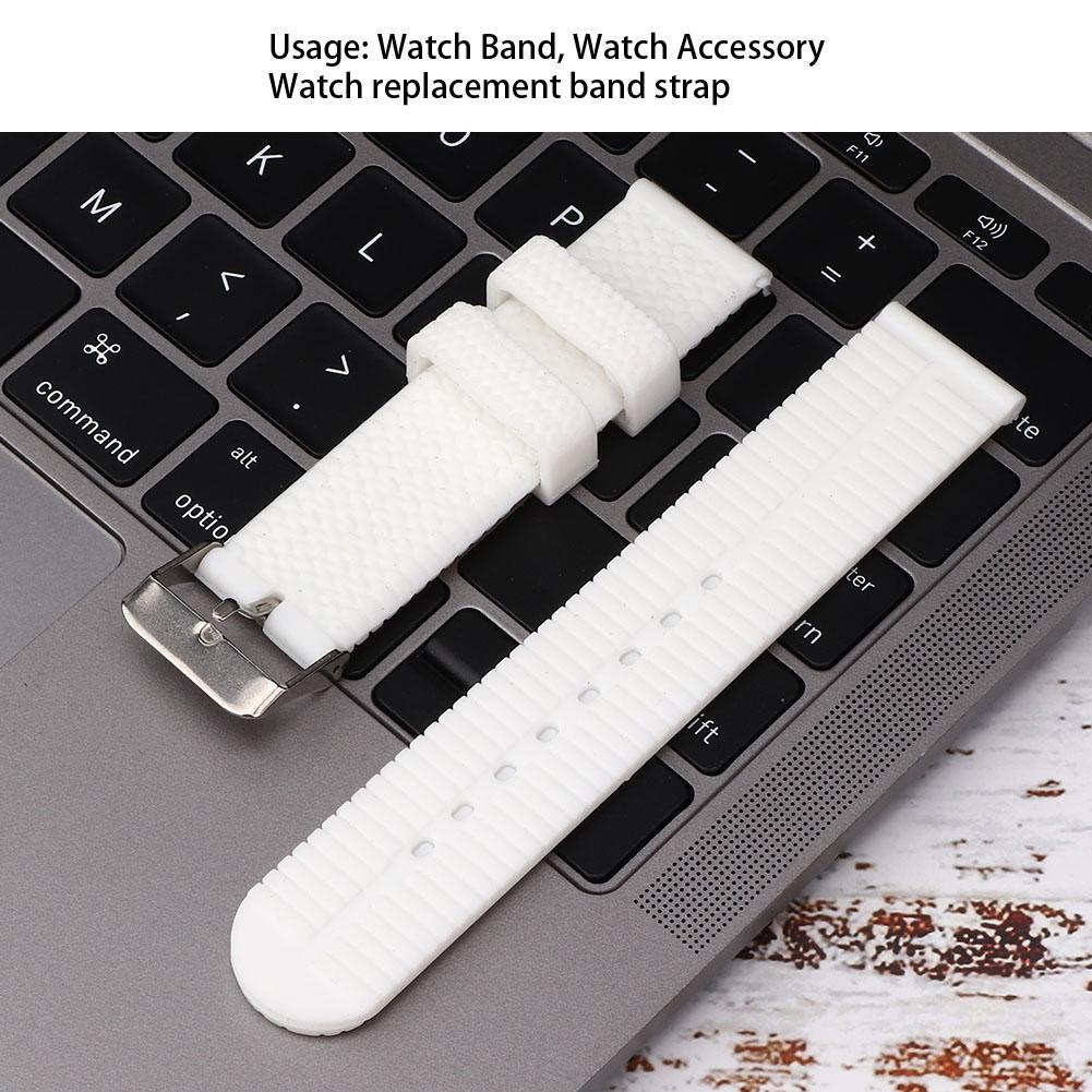 20mm Watch Band Silicone Pin Buckle Sports Tire Grain Watch Strap Accessory