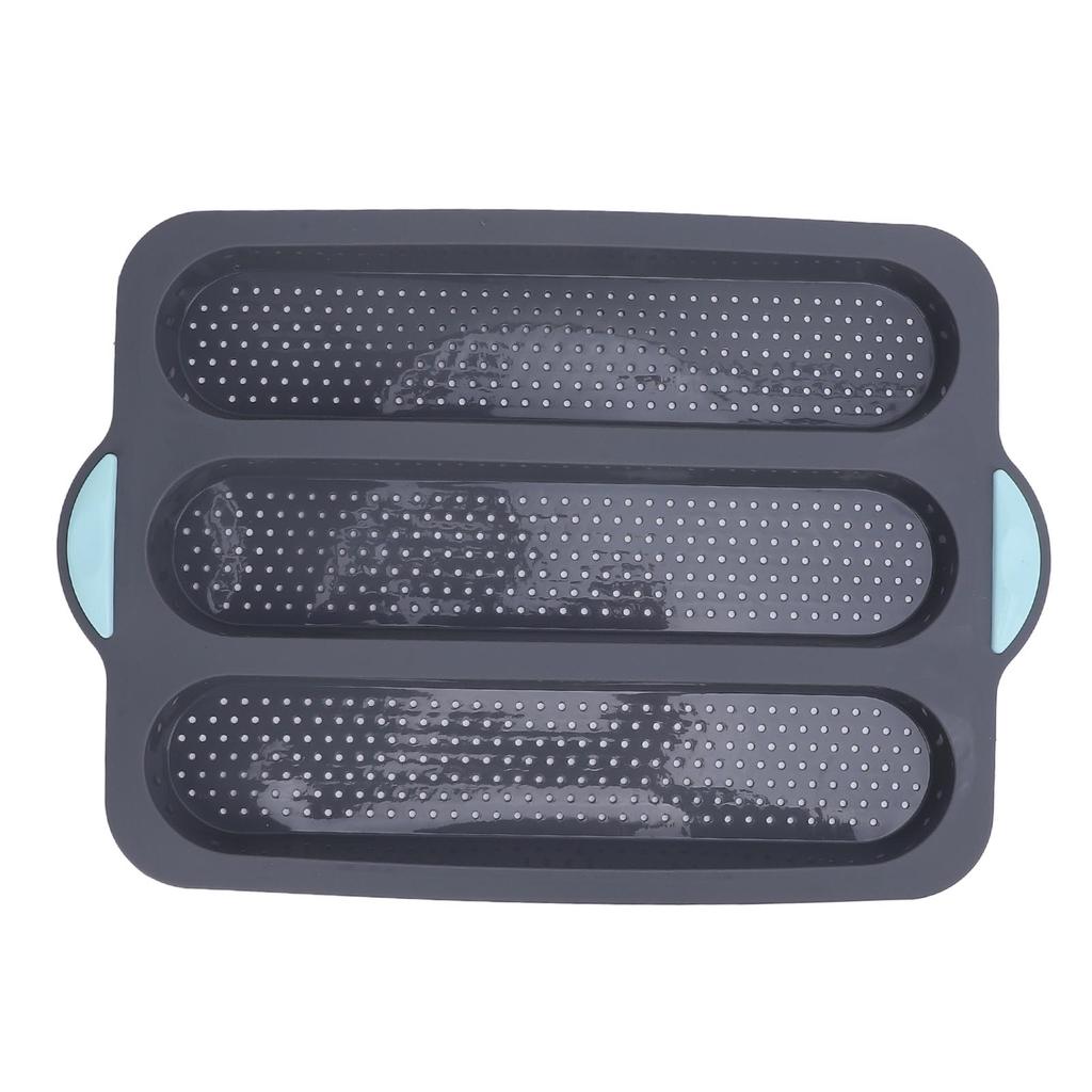 Silicone Bread Pan Nonstick Heat Resistant Perforated French Bread Baking Pan Cake Pan with Anti Slip Handles