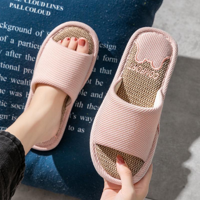 Damen Baumwolle & Leinen Hausschuhe - Rutschfest für Frühling & Herbst