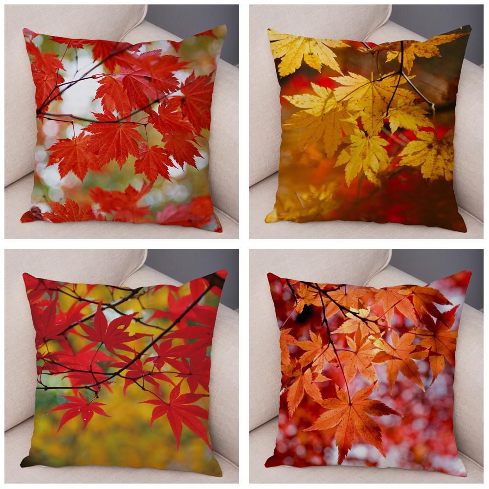 Floral Beige Letter Print Pillowcase Sofa Home Decor Floral Cushion Cover Pillowcase