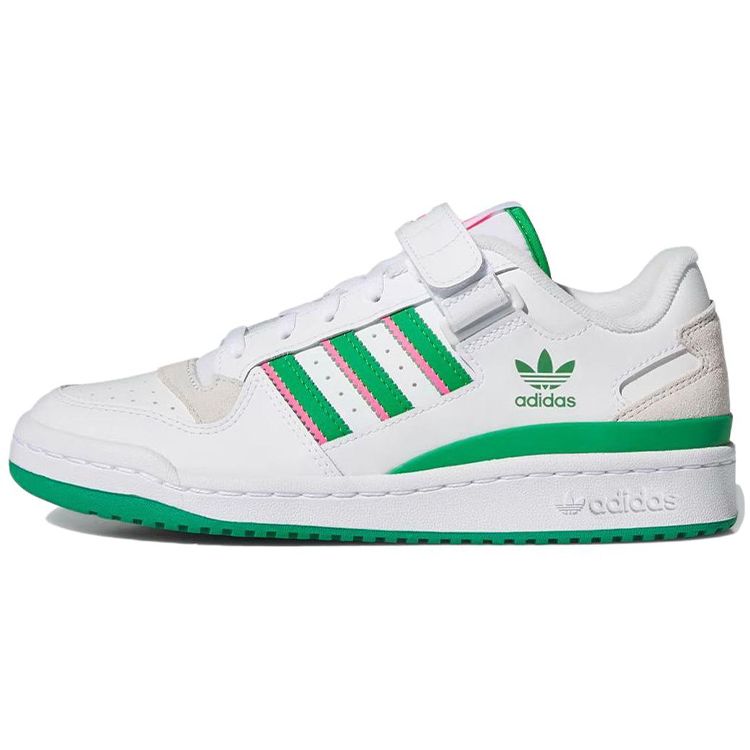 

Adidas Forum Low белые зеленые розовые женские кроссовки Cloud-White Lucid-Pink IE7422