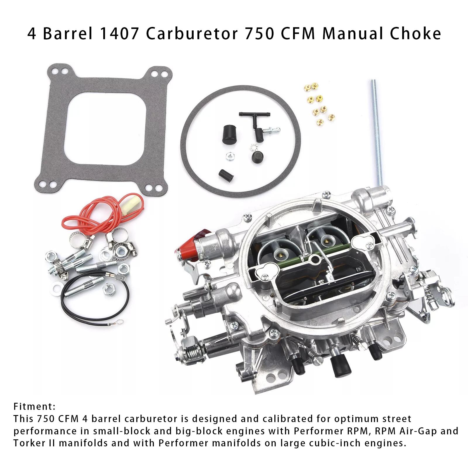 

4 Barrel 1407 Carburetor 750 CFM Manual Choke