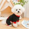 Warm Heart Pattern Dog Jumpsuit Polar Fleece Comfortable Dog Towing Suit Soft with D Ring Dog Four Legged Clothing Autumn Winter
