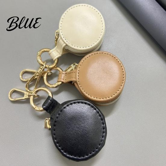 Velvet Lined Jewelry Holder Portable Box Keychain, PU Leather Travel Organizer Case, Soft Small Case for Rings Lining Secure Zipper Closure