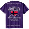 Summer Norway Flag Mountain T Shirt Crazy Hip Hop Men's Shirt Cotton Crewneck Plus Size Short Sleeve Funny T-shirts Male