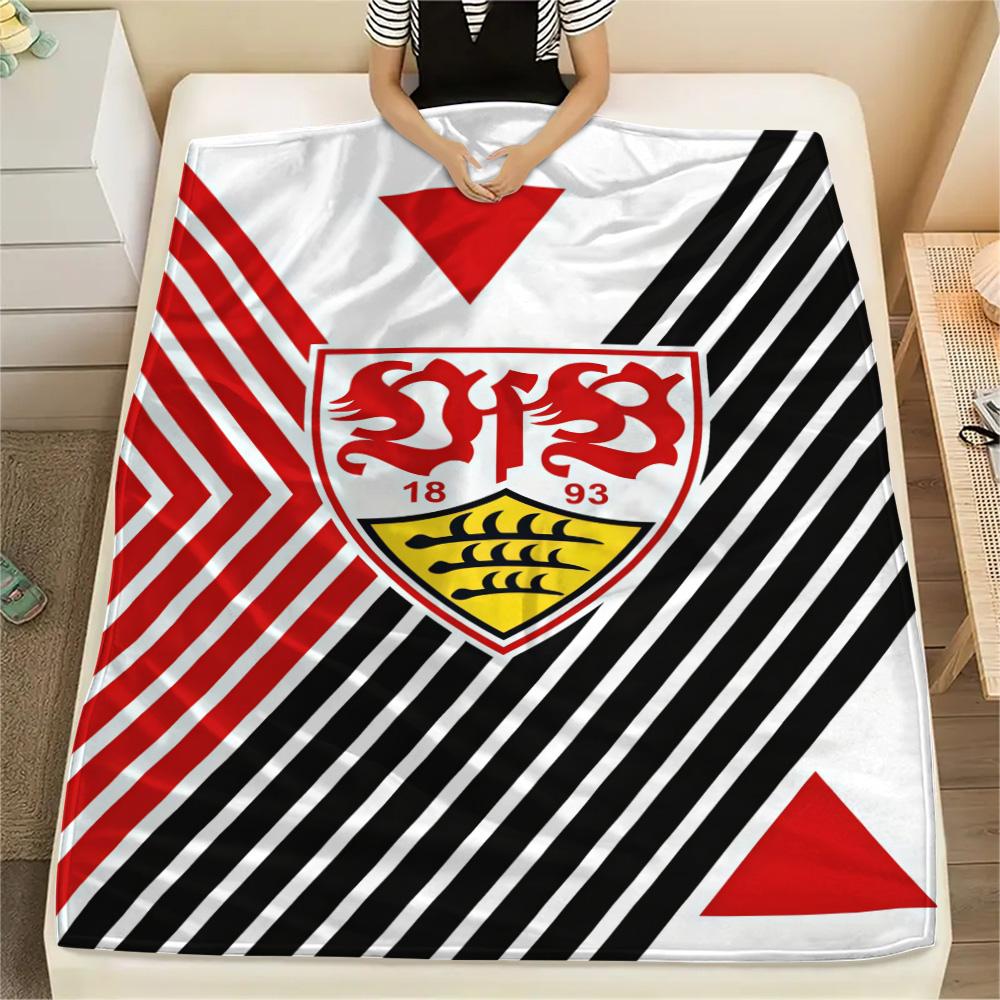 1 Stuk Stuttgart Voetbalclub Print Flanellen Deken Hoge Kwaliteit Warm Comfortabel Deksel voor Alle Seizoenen Perfect voor Cadeaus Woondecoratie
