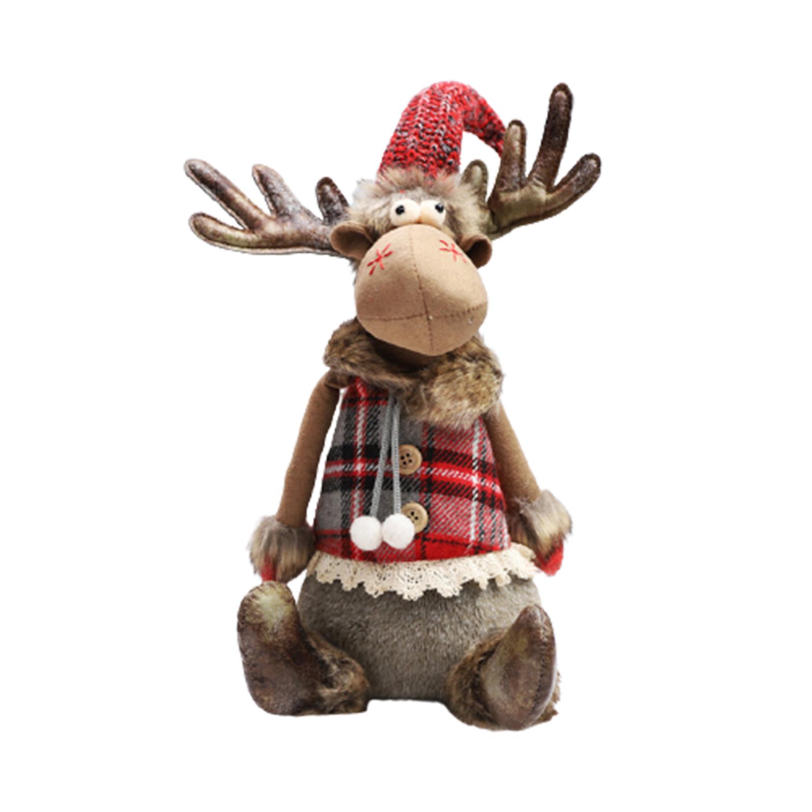 

Christmas Doll Stuffed Cartoon Plush Toy Cute Elk Pacify Rag Toy Seasonal Party Ornament Gift For Kids