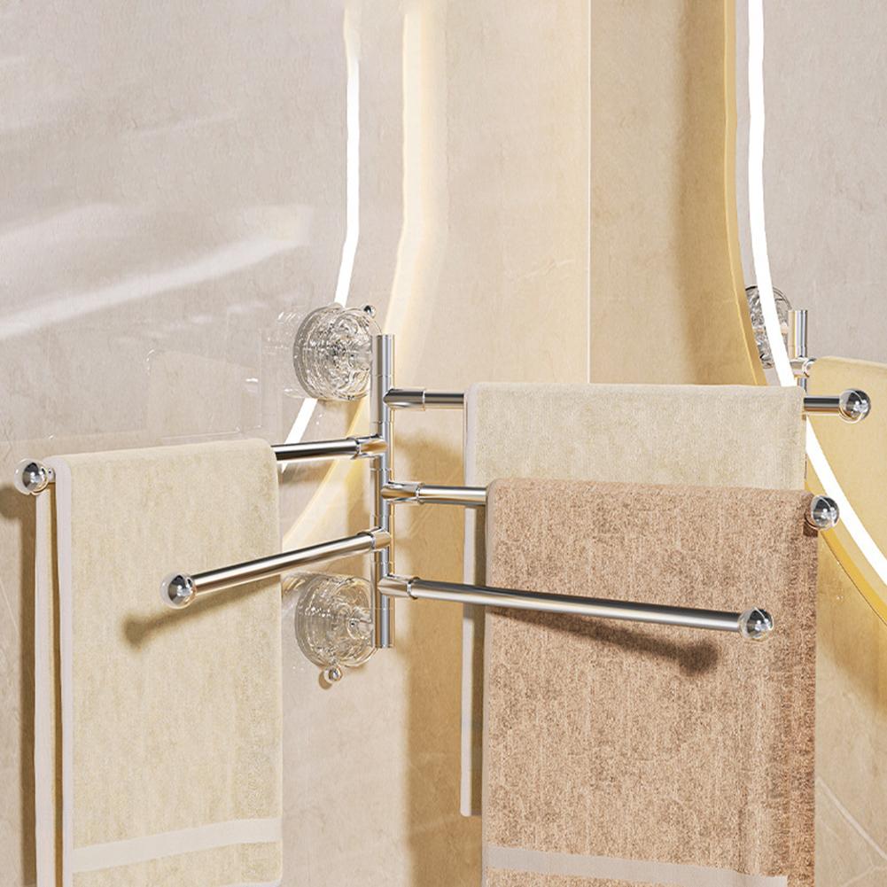 Transparent Towel Rack with 180 Degree Rotation for Small Bathroom Solutions