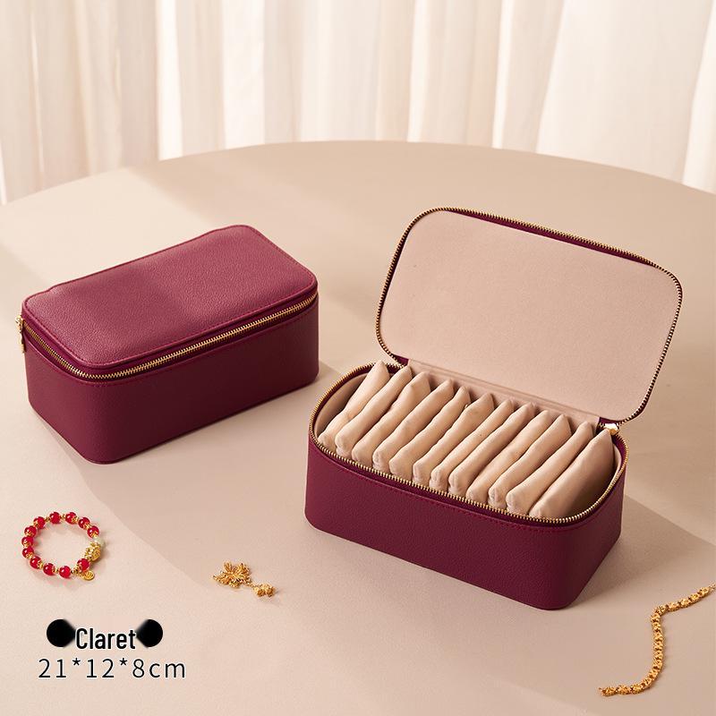 Elegant Leather Jewelry Storage Box for Rings and Earrings