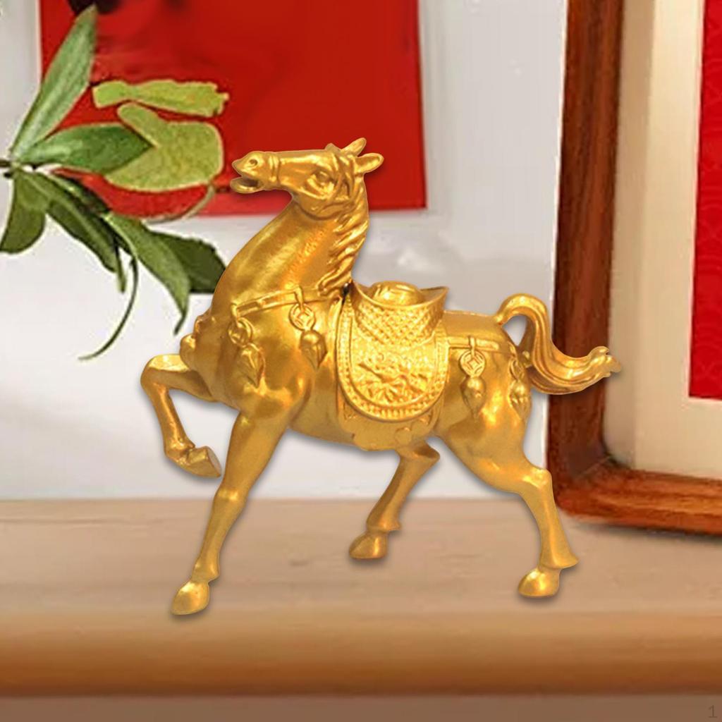 Chinese Horse Statue Animal Sculpture Table Decoration Alloy Home Decor Figurine for Bookcase