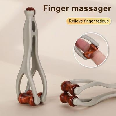 Handmassagegerät für Finger Handfläche Tragbares Akupressur-Massagegerät Doppelseitige Steinmassage-Rollerwerkzeug für Zuhause Büro Reise