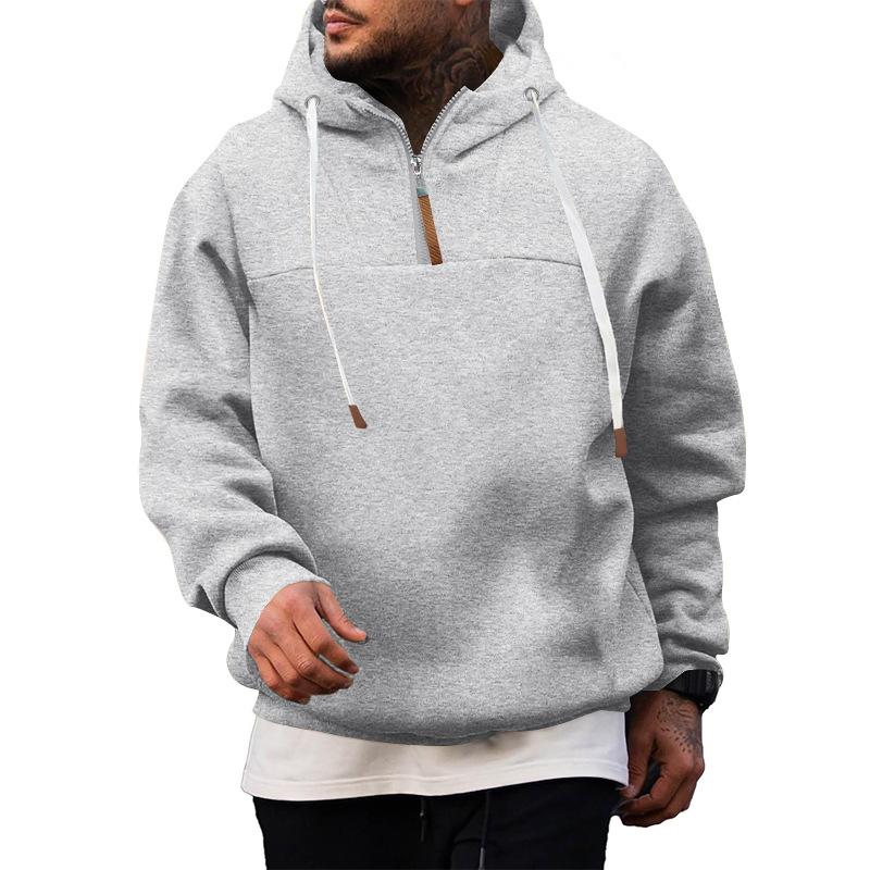 2025 men's clothing factory wholesale fleece sleeve with zipper autumn and winter casual hooded new sweater