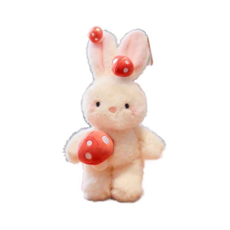 New Mushroom Rabbit Doll Cute Plush Toy Rabbit Doll Little White Rabbit Doll Birthday Gift
