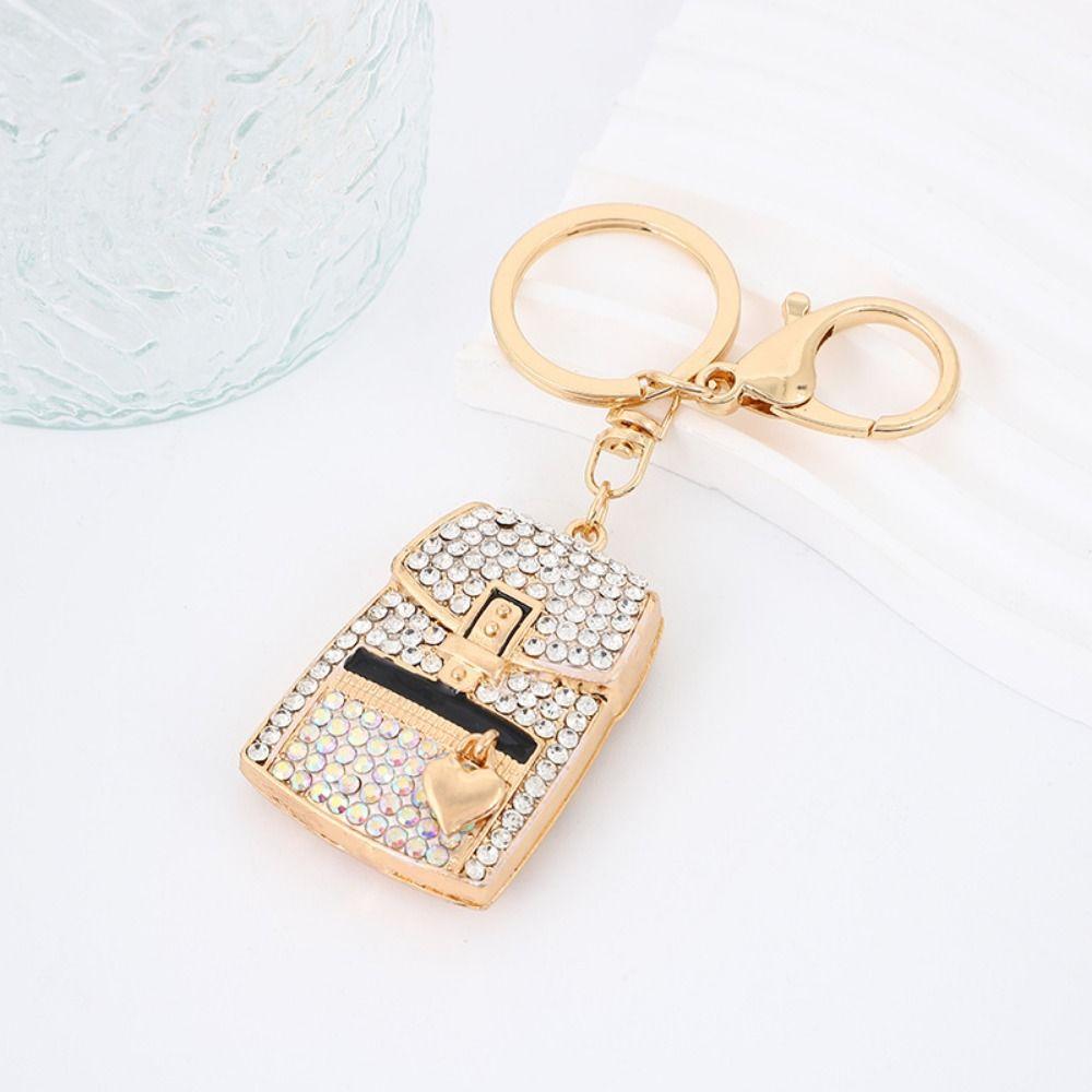 Rhinestone Bag Shaped Keychain Fully-jewelled Bag Accessories Pendant Car Key Pendant Unisex
