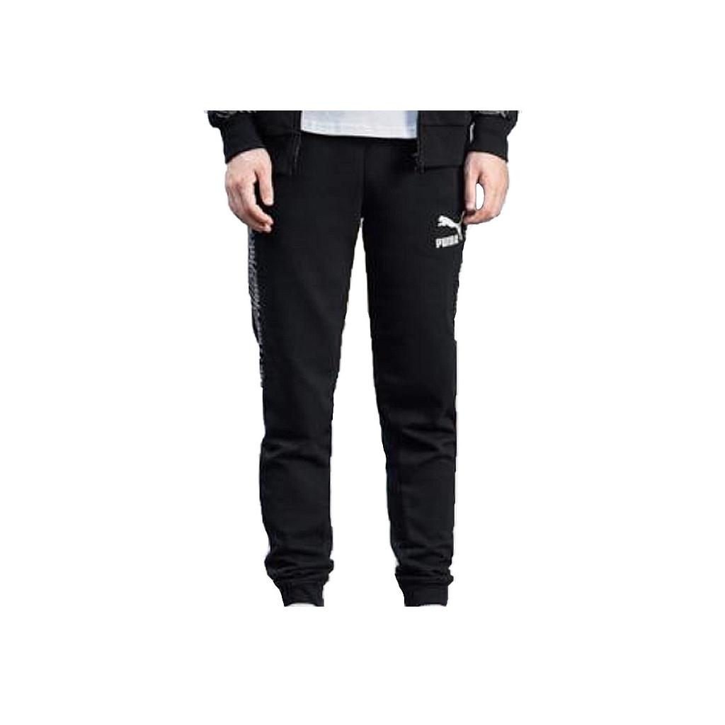 Puma T7 Track Pants with Side Stripe Panel and Drawstring Men Bottoms Black 595964-61
