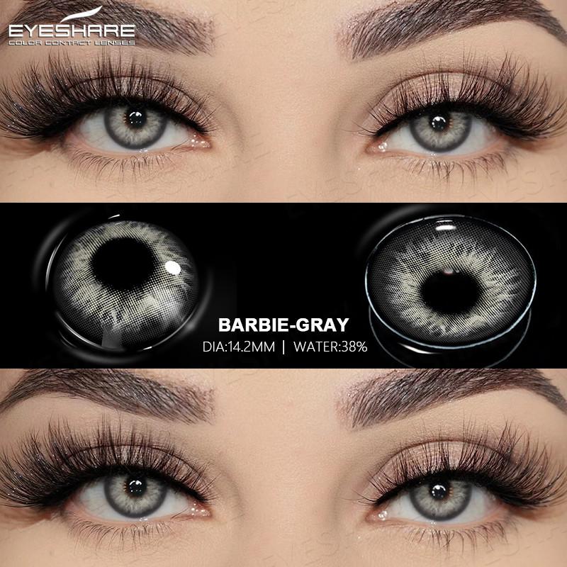Eyeshare 1 пара натуральных сине-коричневых линз для глаз с серыми зрачками, косметические годовые зеленые контактные линзы