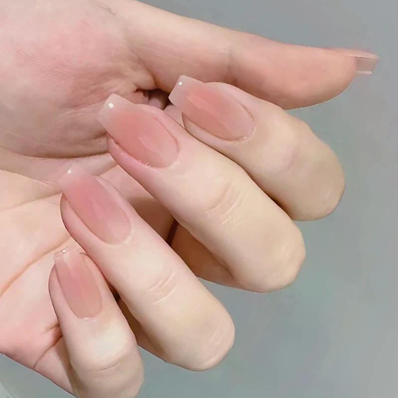 30 st Rougefärgade Press-On-Naglar Avtagbara Bärbara Konstgjorda Naglar Förlängningsverktyg