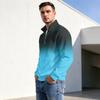 Herren Herbst Winter Zweifarbig Gradient Print Reißverschluss Pullover Stehkragen Lässig Knitterig Sportlich Oberteil