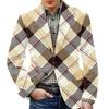 Men's Printed Corduroy Warm Pocket Suit Jacket Cardigan Men's Casual Suit